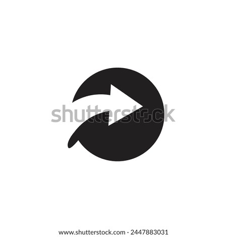 Logo arrow minimalist circle with blank background