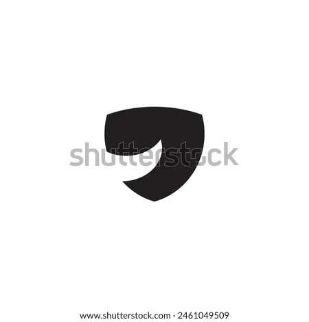 Logo emblem shield dog tail minimalist with blank background