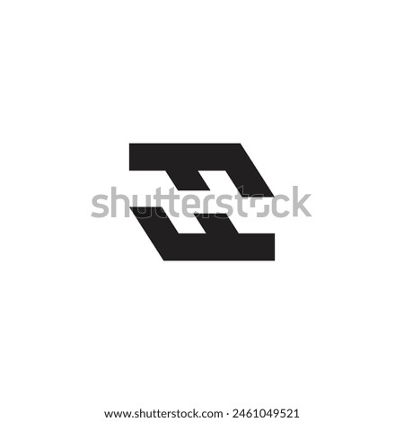 Logo letter H split black design minimalist with blank background