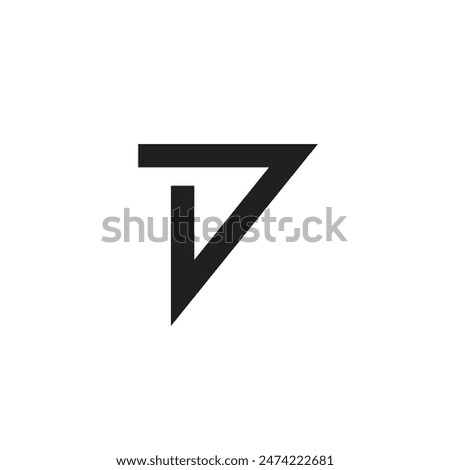 Logo letter D triangle unique design with blank background