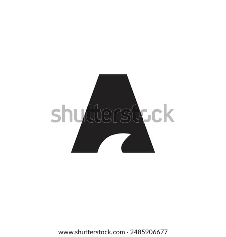 Logo letter A with fin shark unique design template