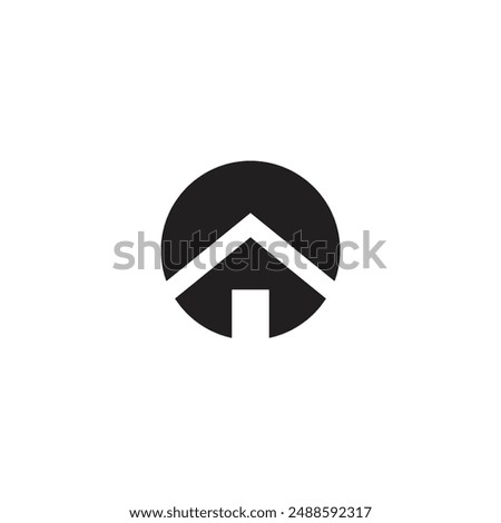 Logo circle house real estate with blank background