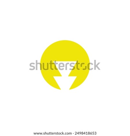 Logo electric circle yellow with arrow go down