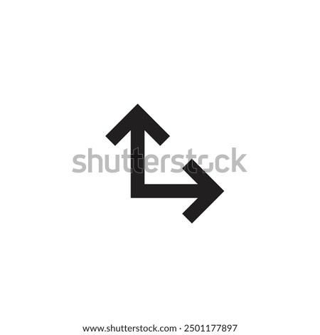 Logo two direction or right top line stroke with blank background