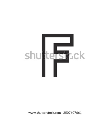 Logo letter F line stroke with blank background