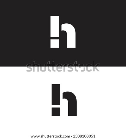 Logo letter H pixel unique design with blank background