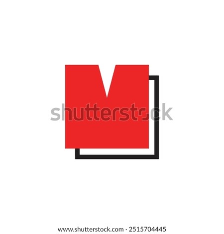 Logo letter M box unique design with blank background