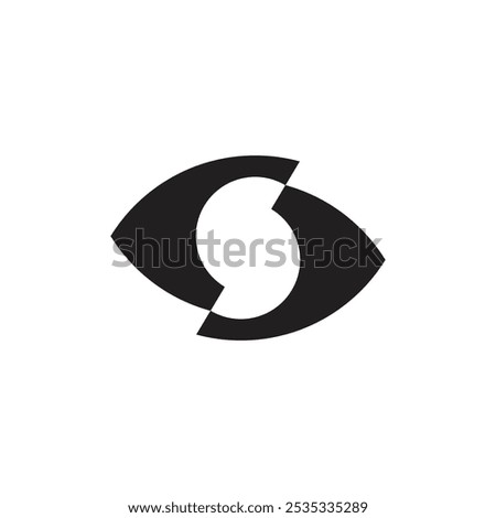 Logo eye cut out split unique design with blank background