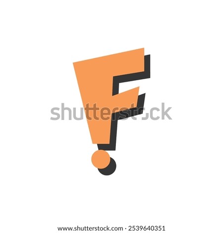 Logo letter F capital with blank background