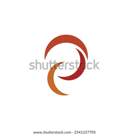 Logo letter P slash circle unique design with blank background