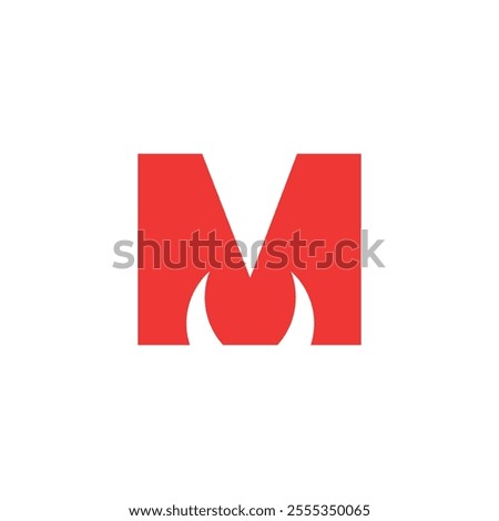 Logo letter M with horn simple design with blank background