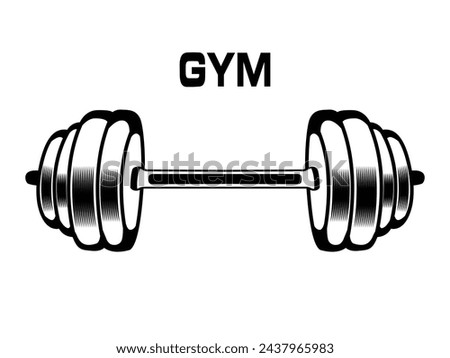 Gym dumbbell silhouette vector. Gym Dumbbell. Fitness Logo Dumbbell Bar. Clipart Vector Dumbbell