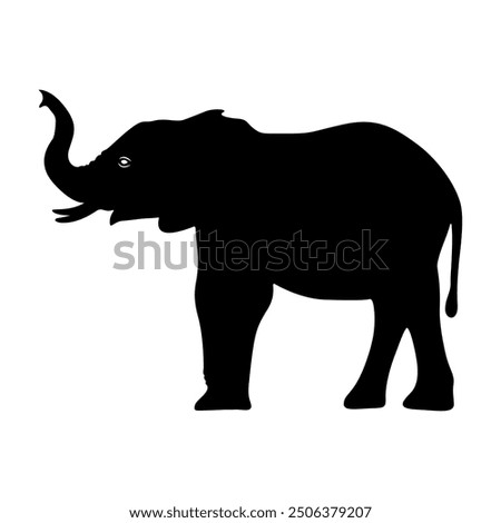 Elephant Silhouette. Silhouette of elephants. Elephant shadow hand drawn. Animal Elephant Silhouettes vector illustration