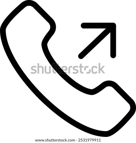 Outgoing Call Icon, Telephone Icon, Phone Call Sign, Telephone Call Symbol, Technology Related Icon Vector Illustration