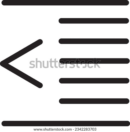 Decrease Indent Text Outline Icon