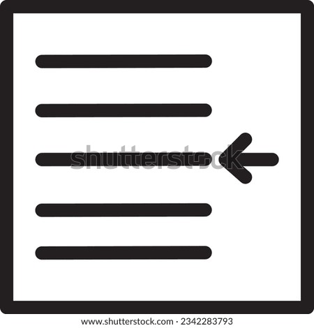 Indent Left Text Outline Icon