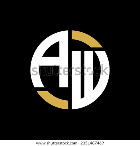 AW letter logo design on black background. AW creative initials letter logo concept.  
