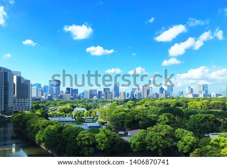 Similar – Image, Stock Photo green landscape with many trees in catalonia, spain