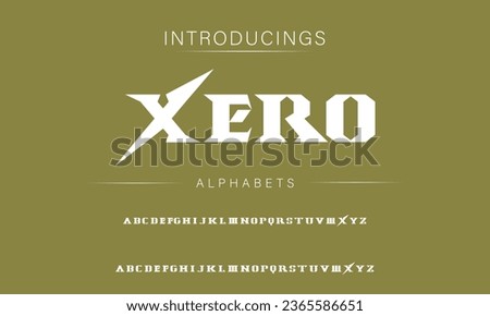Xero Sport Modern Italic Alphabet Font. Typography urban style fonts for technology, digital, movie logo design. vector illustration