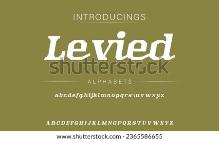 Levied Sport Modern Italic Alphabet Font. Typography urban style fonts for technology, digital, movie logo design. vector illustration