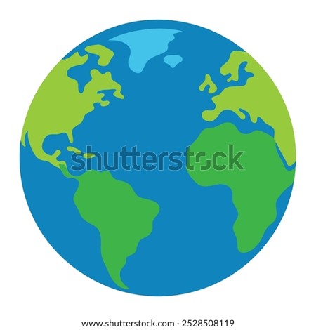 Illustration of the Earth globe showing North and South America, Europe, and Africa with a minimalist design