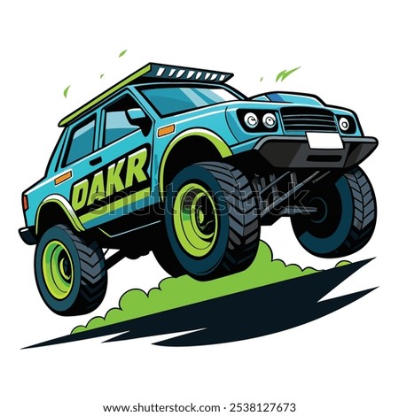 Dynamic Dakar Rally Car Illustration – Off-Road Racing Vehicle, High-Speed Adventure, 4x4, Sport Car Graphic