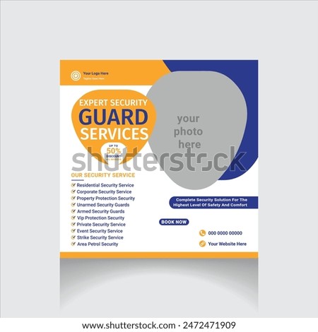 security guard, social media post layout