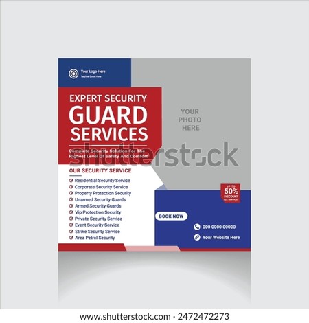 security guard, social media post layout