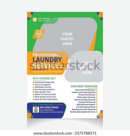 Professional Laundry Services Flyer design template