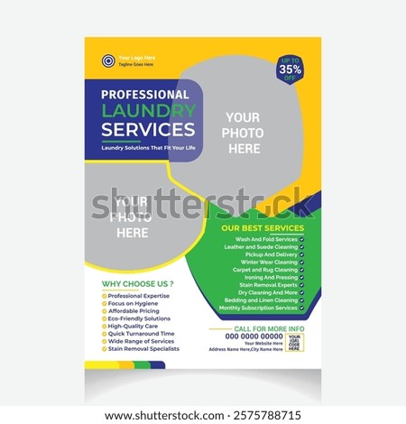 Professional Laundry Services Flyer design template