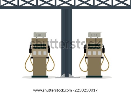 gas station on a white background refueling with fuel for a car