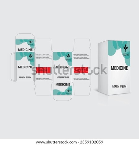 Supplements and Cosmetic box design, Package design template, box outline, Box Packaging design, Label design, healthcare label, packaging creative idea vector, realistic mock-up