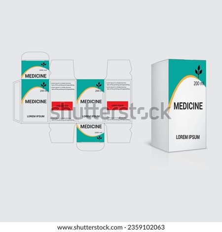 Supplements and Cosmetic box design, Package design template, box outline, Box Packaging design, Label design, healthcare label, packaging creative idea vector, realistic mock-up