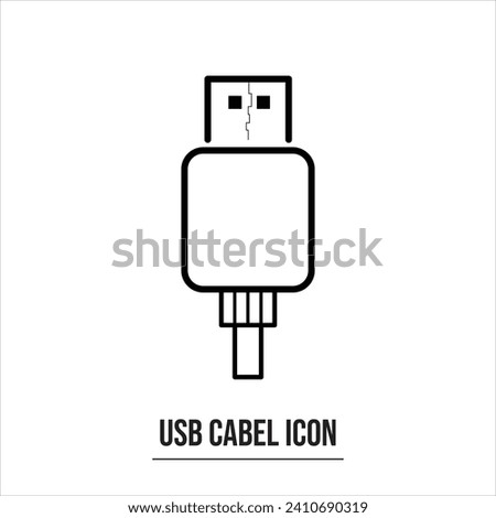 Plug USB cable icon vector sign and symbols in white background.
