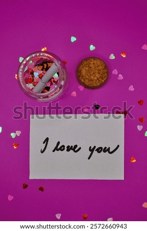 Similar – Image, Stock Photo heart from Smarties Day