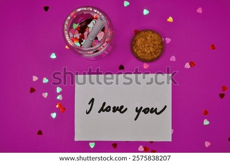 Image, Stock Photo heart from Smarties Day
