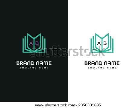 book letter icon logo design