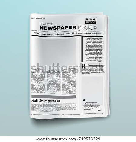 Realistic newspaper (magazine) mockup (template). Vector illustration