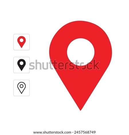 Red marker with a white dot on it, Location Icon Clip art 