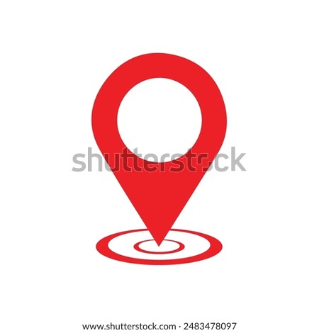 Red marker with a white dot on it, Location map icon vector, location Icon Clip art