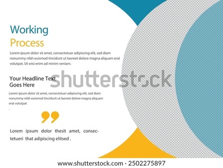 Working Process template a4 print page for business profile annual report brochure catalog corporate Abstract Presentation Infographic elements  design set flyer, leaflet, magazine, invitation card, 