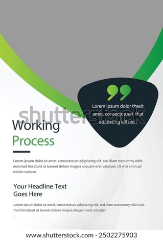 Working Process template a4 print page for business profile annual report brochure catalog corporate Abstract Presentation Infographic elements  design set flyer, leaflet, magazine, invitation card, 