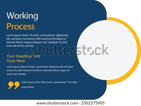 Working Process template a4 print page for business profile annual report brochure catalog corporate Abstract Presentation Infographic elements  design set flyer, leaflet, magazine, invitation card, 