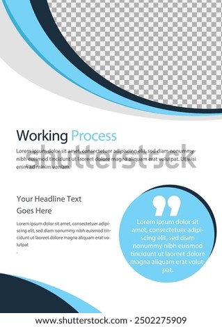 Working Process template a4 print page for business profile annual report brochure catalog corporate Abstract Presentation Infographic elements  design set flyer, leaflet, magazine, invitation card, 