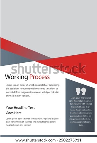 Working Process template a4 print page for business profile annual report brochure catalog corporate Abstract Presentation Infographic elements  design set flyer, leaflet, magazine, invitation card, 