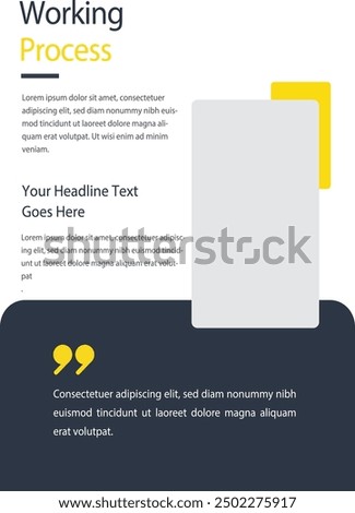 Working Process template a4 print page for business profile annual report brochure catalog corporate Abstract Presentation Infographic elements  design set flyer, leaflet, magazine, invitation card, 