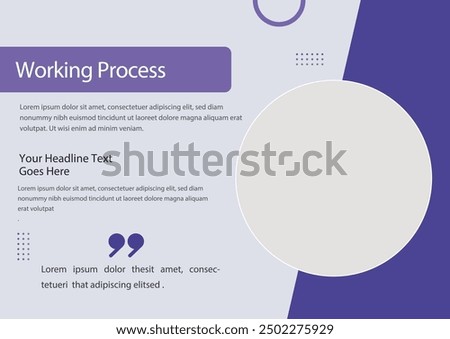 Working Process template a4 print page for business profile annual report brochure catalog corporate Abstract Presentation Infographic elements  design set flyer, leaflet, magazine, invitation card, 