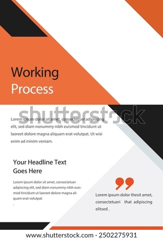 Working Process template a4 print page for business profile annual report brochure catalog corporate Abstract Presentation Infographic elements  design set flyer, leaflet, magazine, invitation card, 