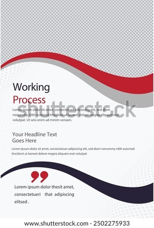 Working Process template a4 print page for business profile annual report brochure catalog corporate Abstract Presentation Infographic elements  design set flyer, leaflet, magazine, invitation card, 