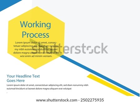 Working Process template a4 print page for business profile annual report brochure catalog corporate Abstract Presentation Infographic elements  design set flyer, leaflet, magazine, invitation card, 